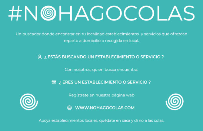 #NOHAGOCOLAS, buscador de PYMES con reparto a domicilio o recogida